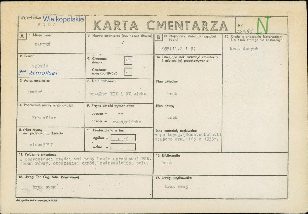 Karta cmentarza, skan nr 1