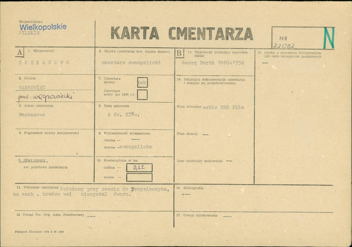 KC - Karta cmentarza, skan nr 1