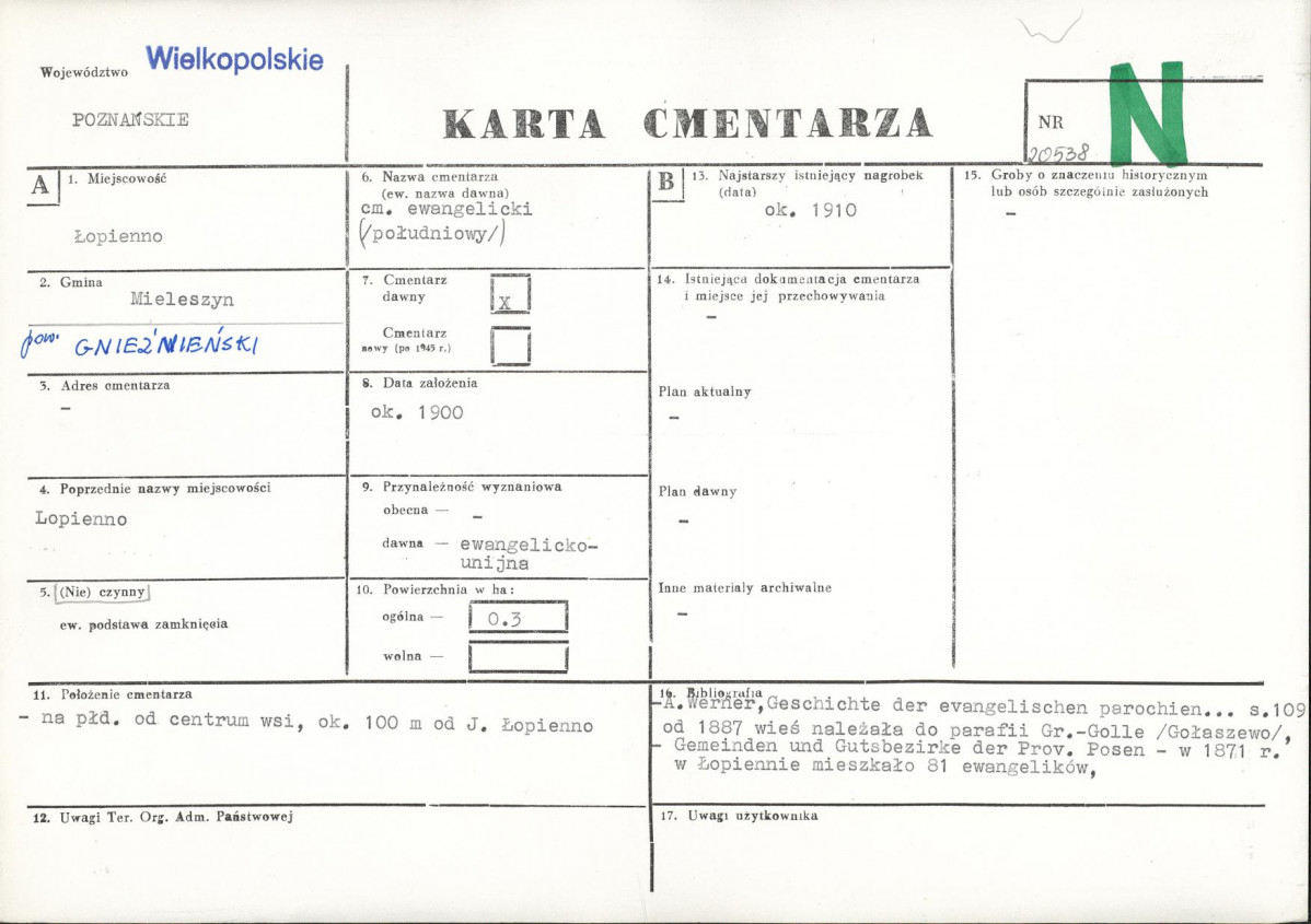 Karta cmentarza, skan nr 1