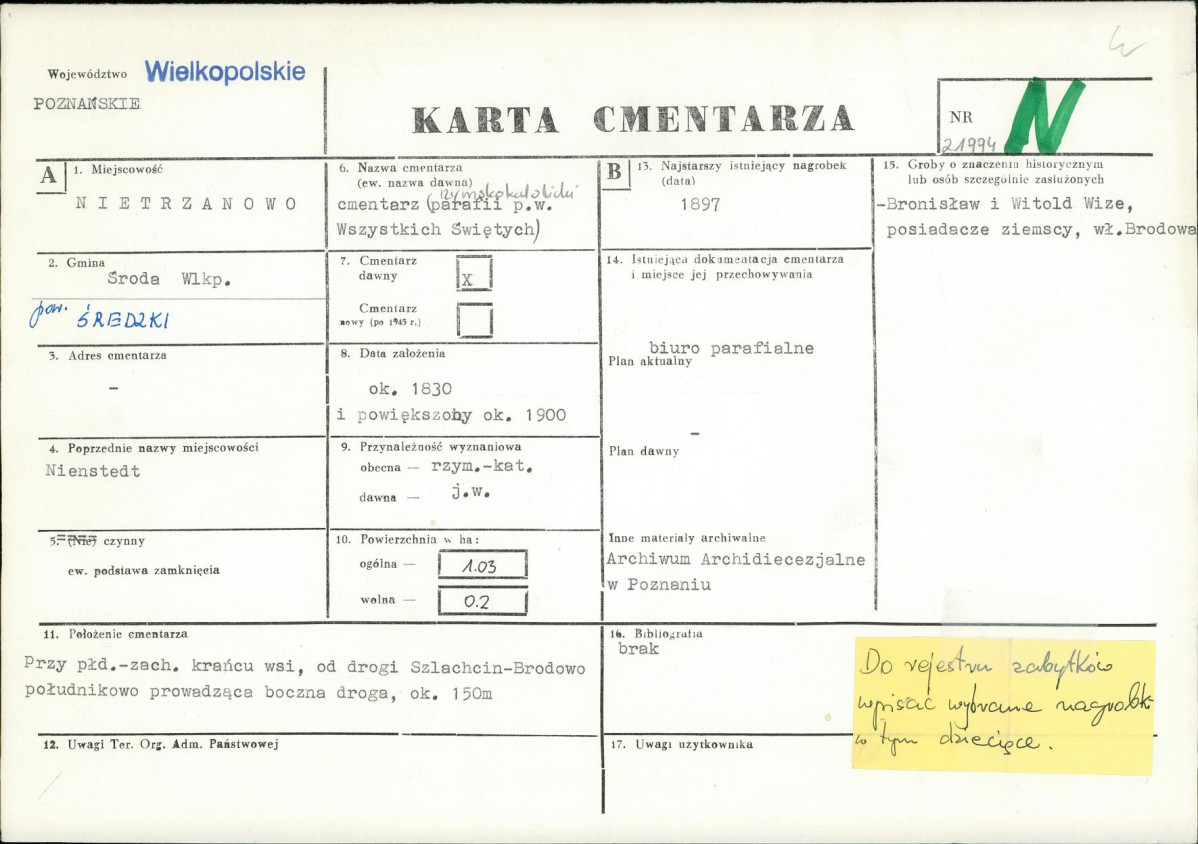 Karta cmentarza, skan nr 1