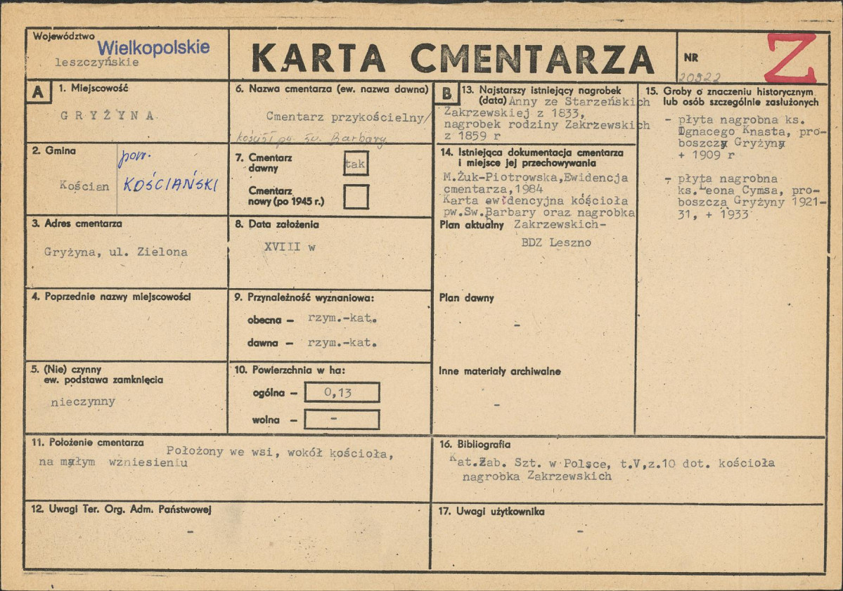 Karta cmentarza, skan nr 1