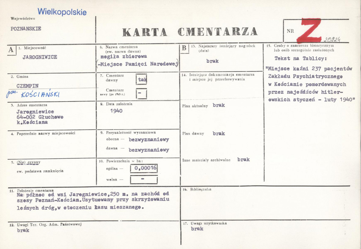 Karta cmentarza, skan nr 1