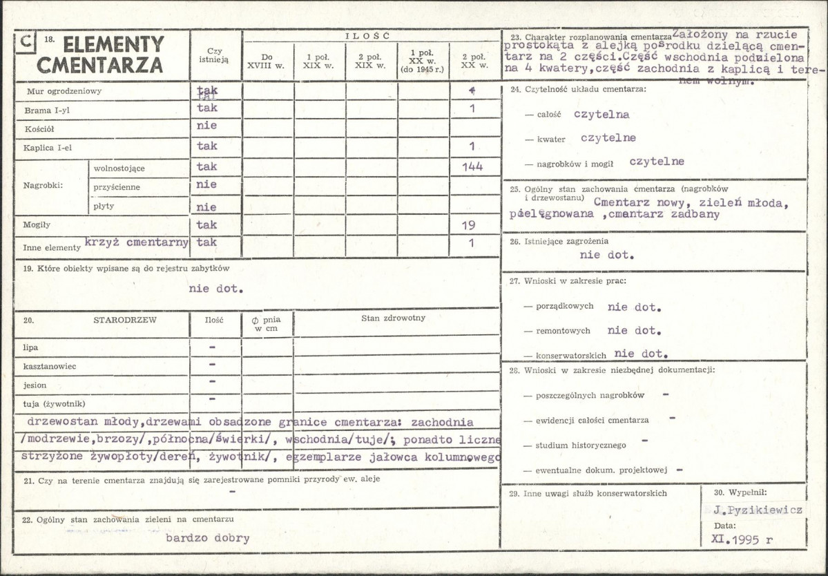 Karta cmentarza, skan nr 2