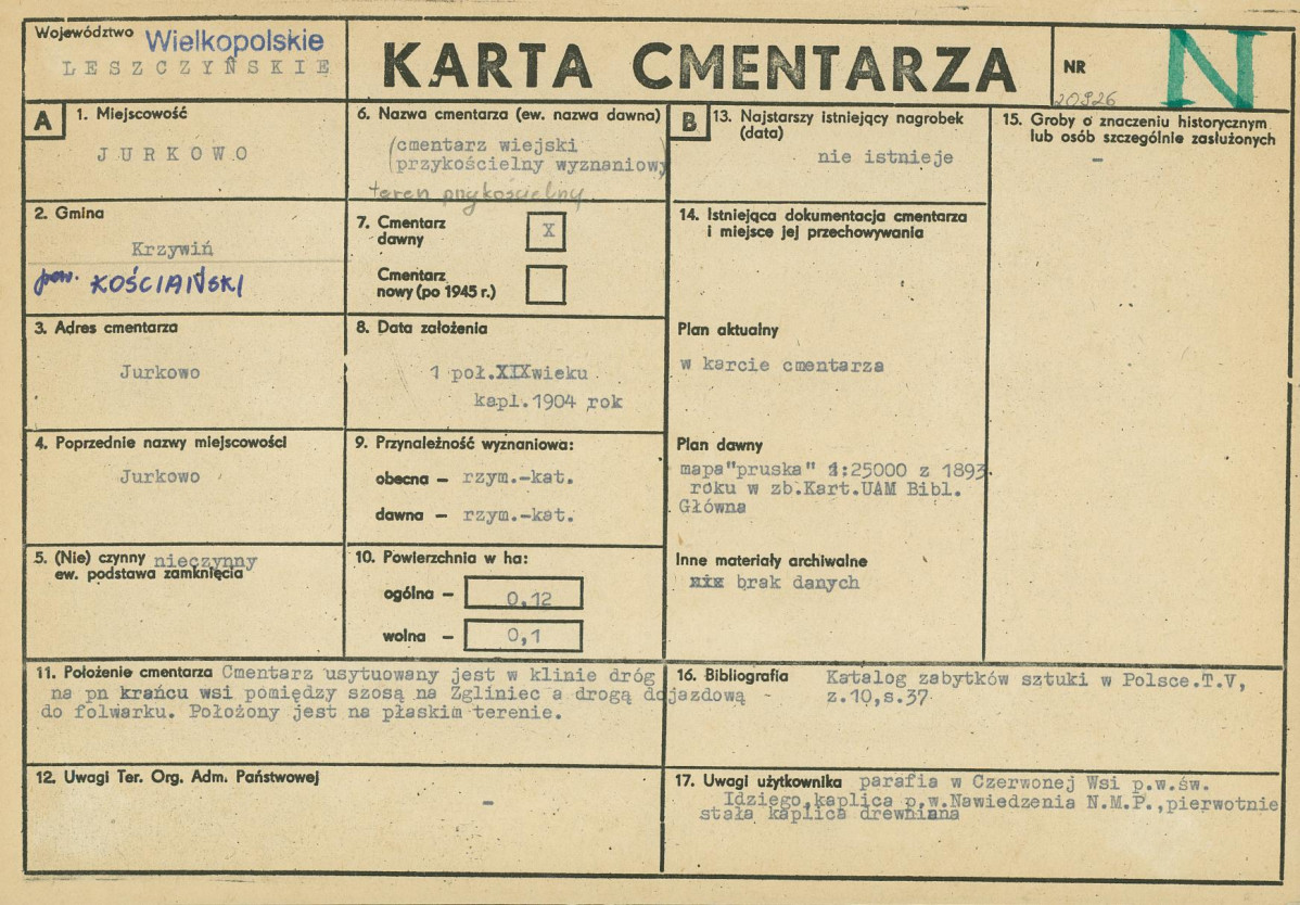 Karta cmentarza, skan nr 1