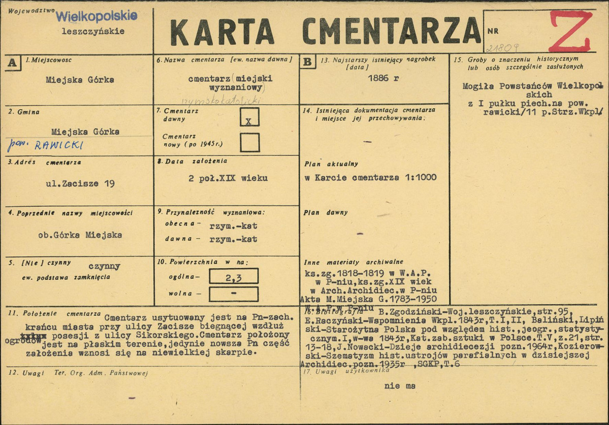 Karta cmentarza, skan nr 1