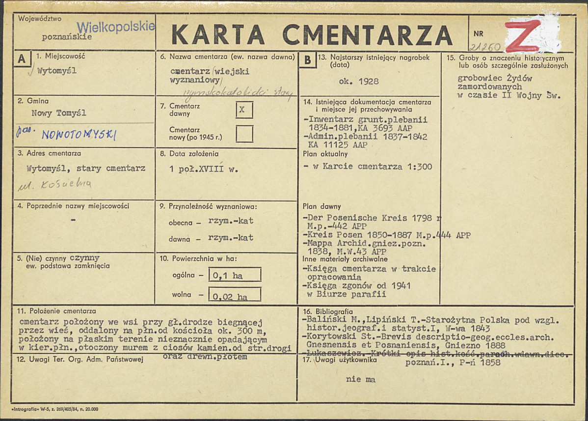 Karta cmentarza, skan nr 1