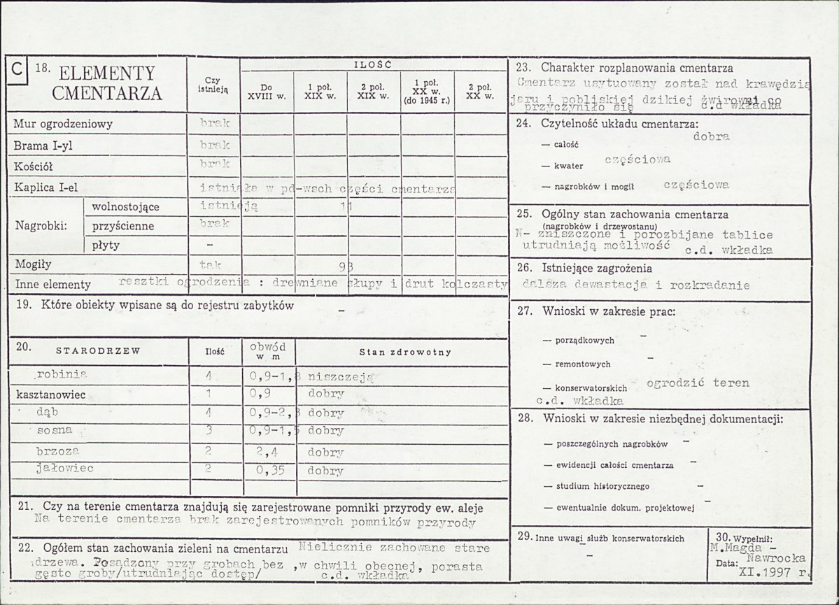 KC - Karta cmentarza, skan nr 2