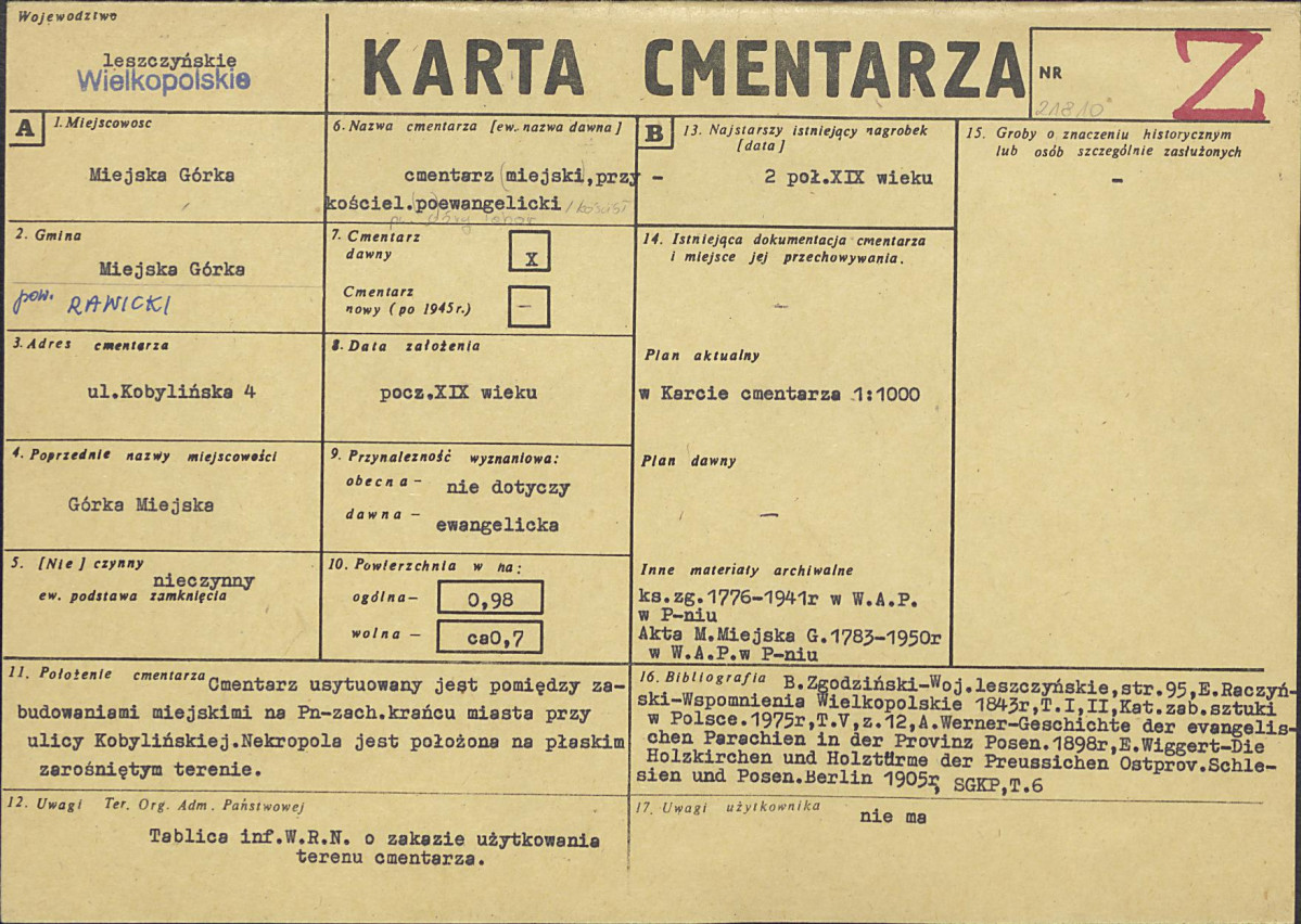 Karta cmentarza, skan nr 1