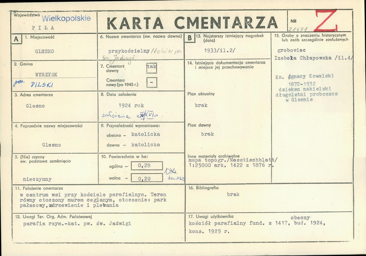 Karta cmentarza, skan nr 1
