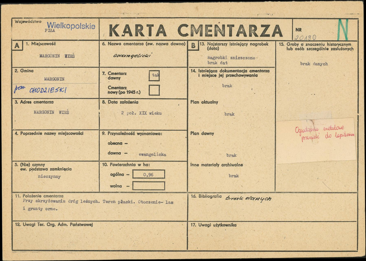 KC - Karta cmentarza, skan nr 1