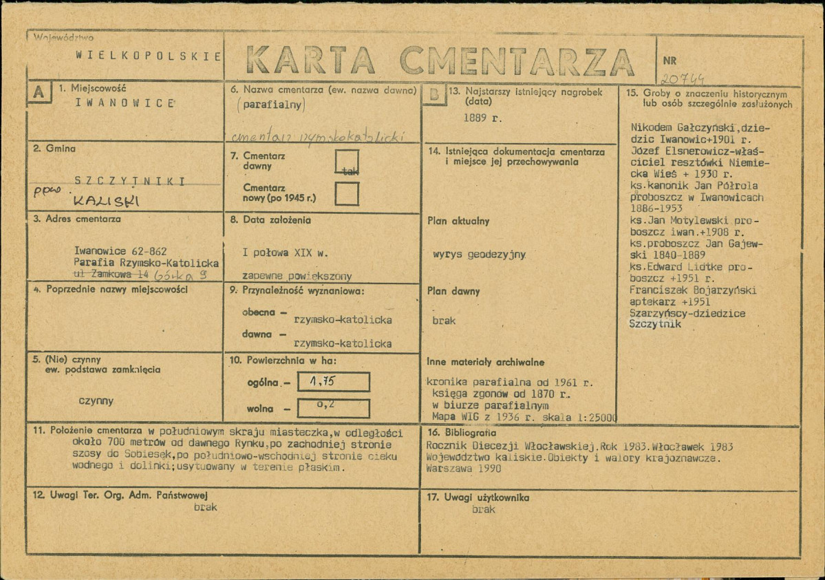 Karta cmentarza, skan nr 1