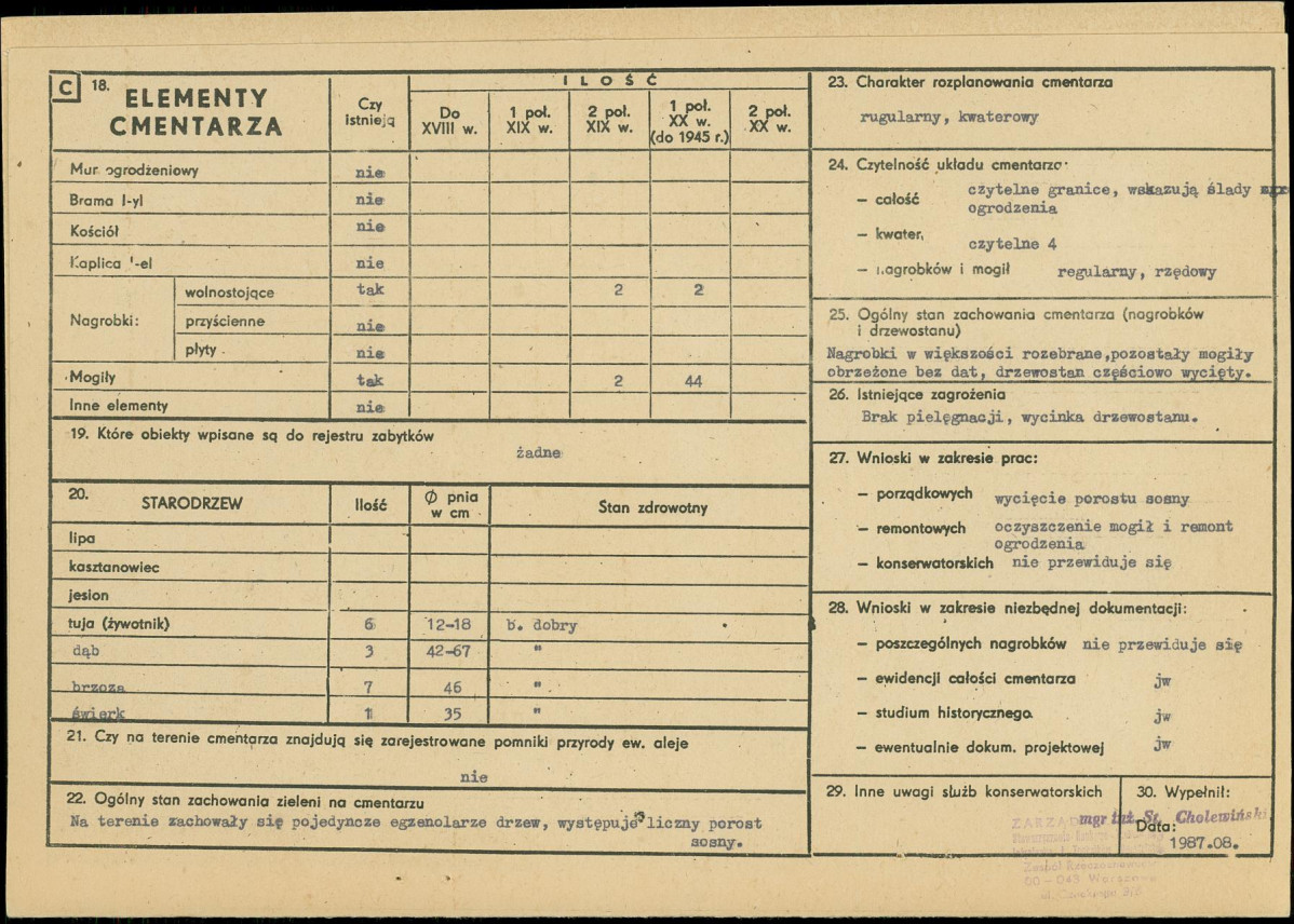 Karta cmentarza, skan nr 2