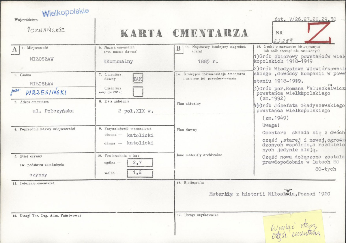 Karta cmentarza, skan nr 1