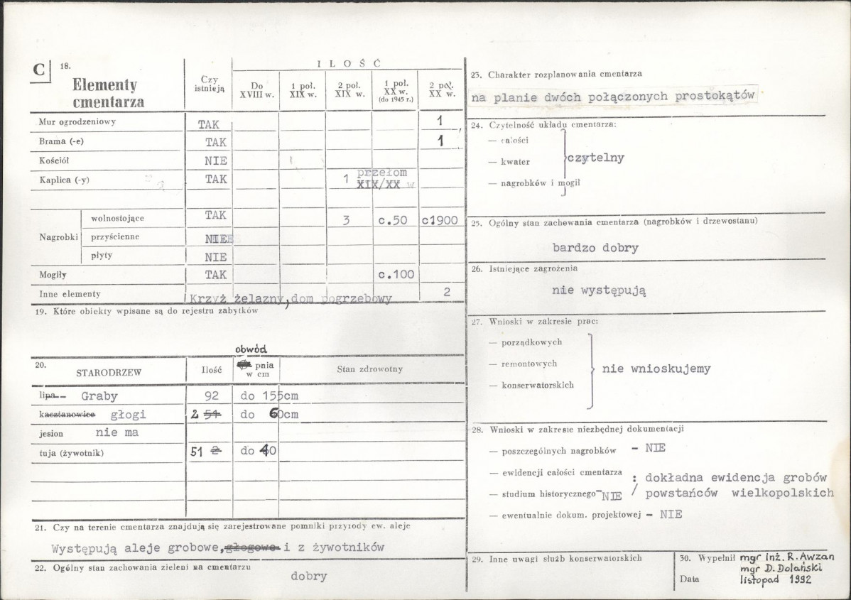 Karta cmentarza, skan nr 2