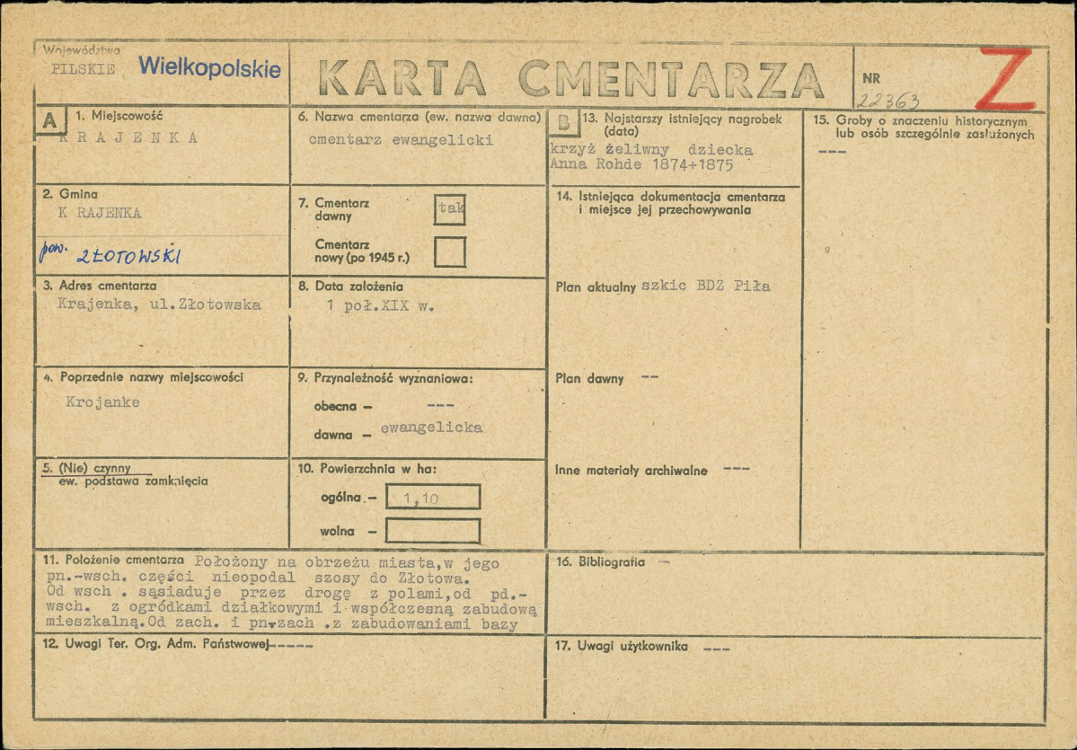 Karta cmentarza, skan nr 1