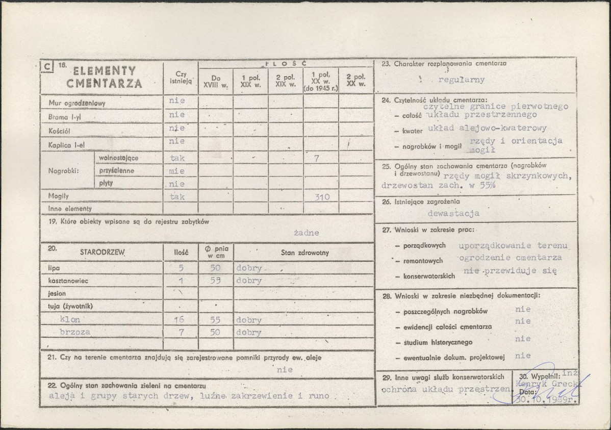 Karta cmentarza, skan nr 2