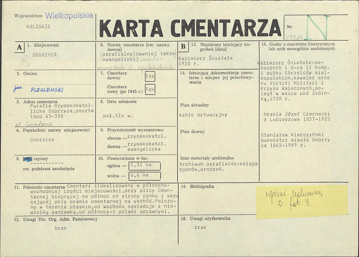 Karta cmentarza, skan nr 1