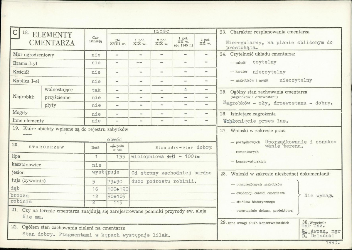 Karta cmentarza, skan nr 2