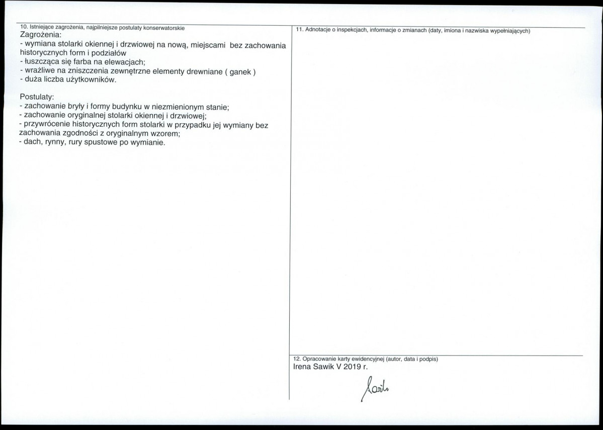 Karta obiektu niewpisanego do rejestru, skan nr 2