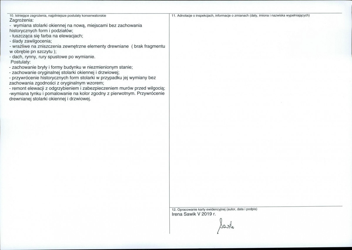 Karta obiektu niewpisanego do rejestru, skan nr 2