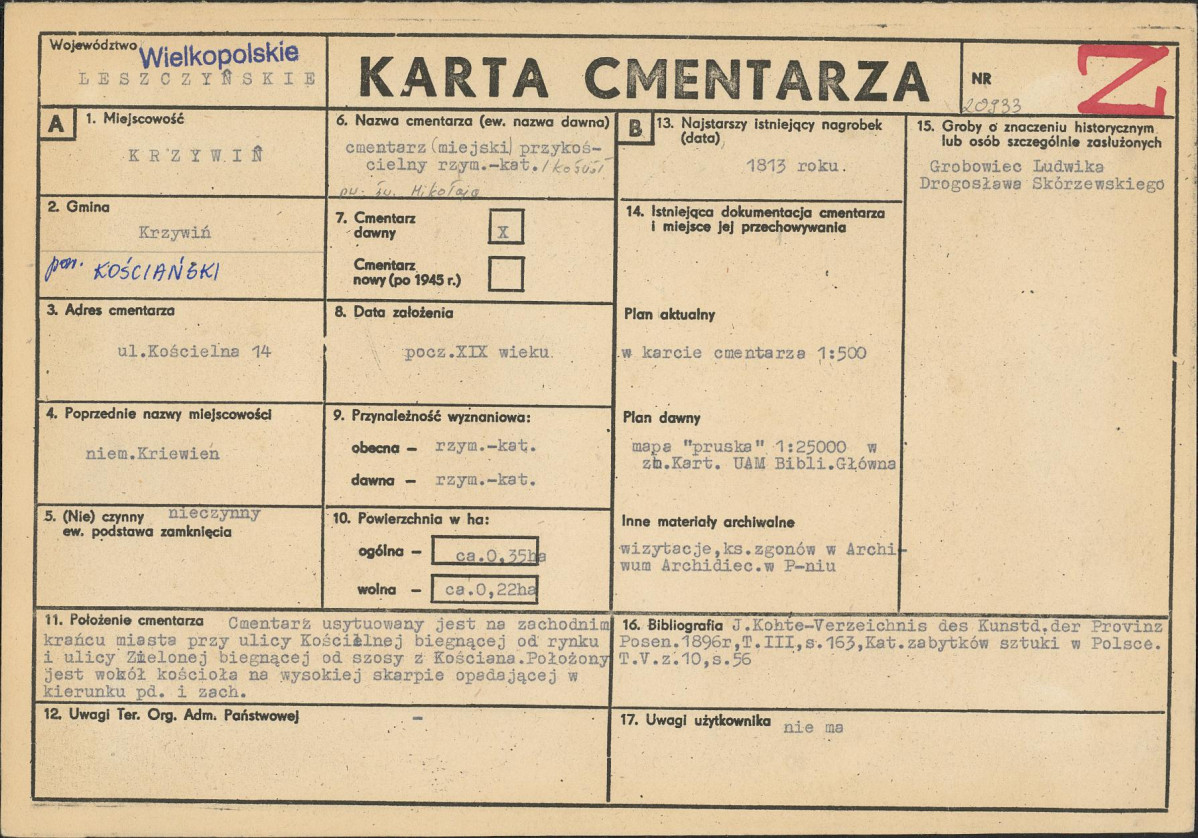 Karta cmentarza, skan nr 1