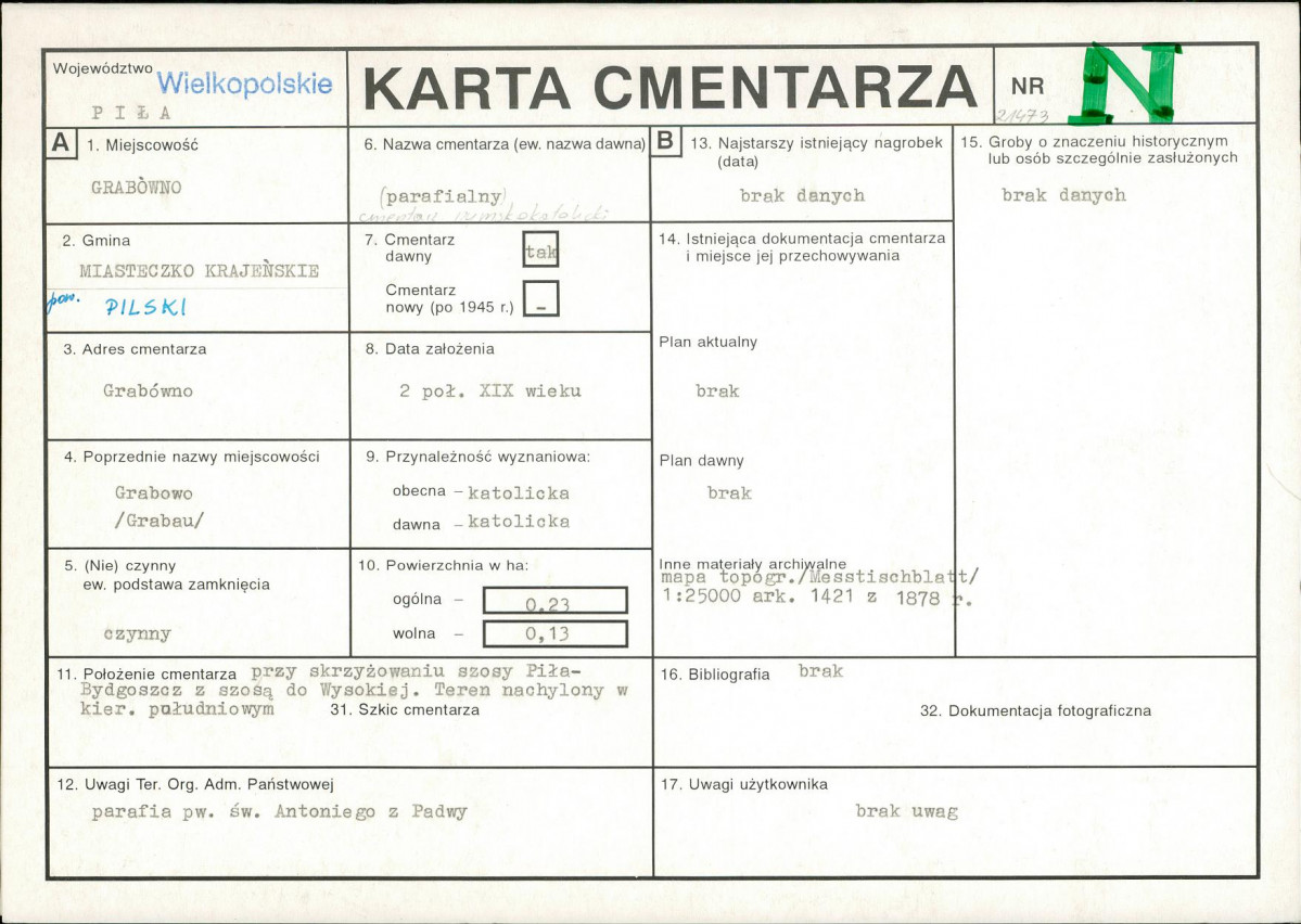 Karta cmentarza, skan nr 1