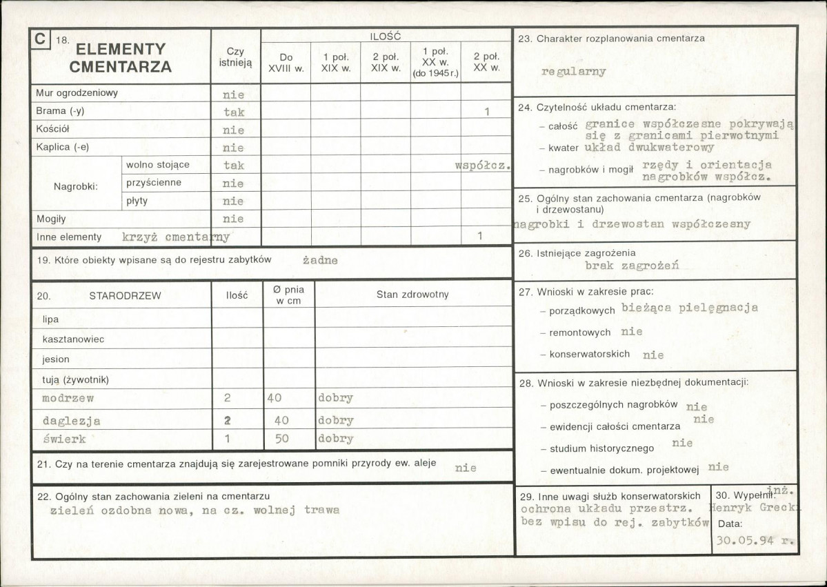 Karta cmentarza, skan nr 2