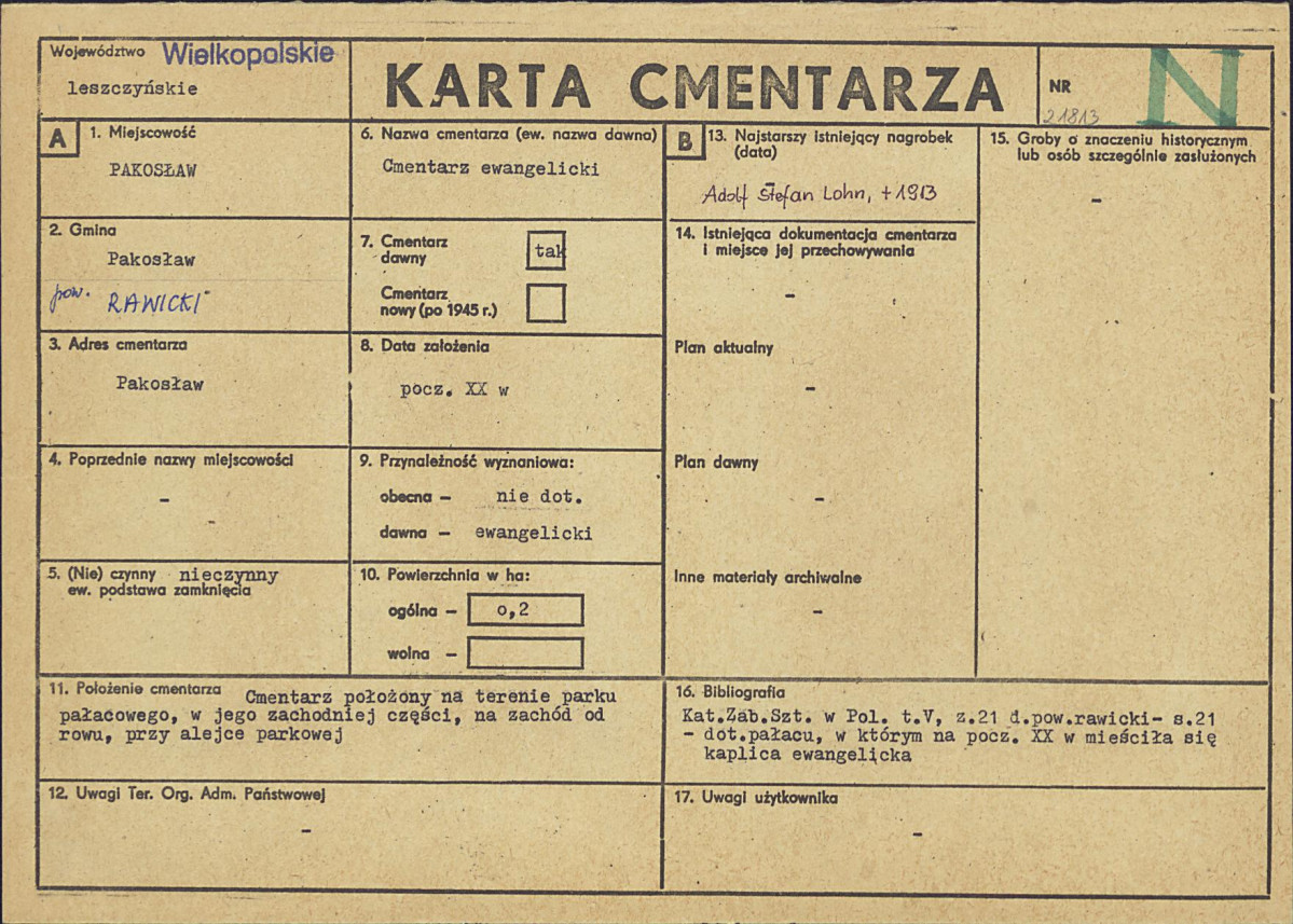 Karta cmentarza, skan nr 1