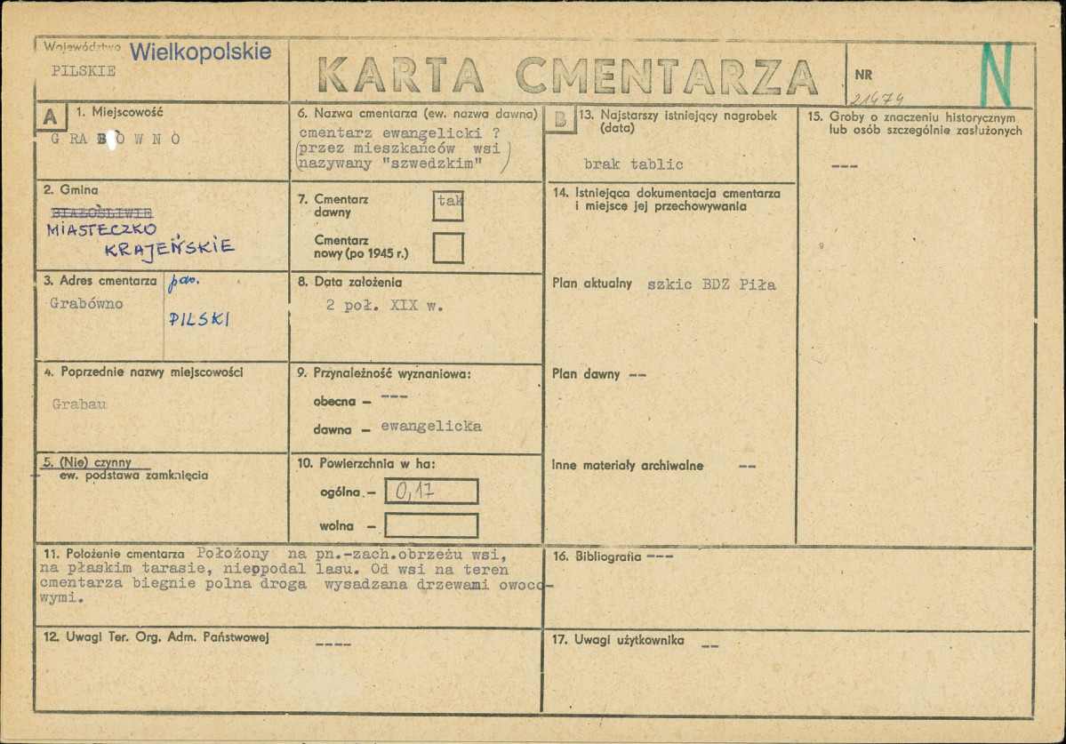Karta cmentarza, skan nr 1