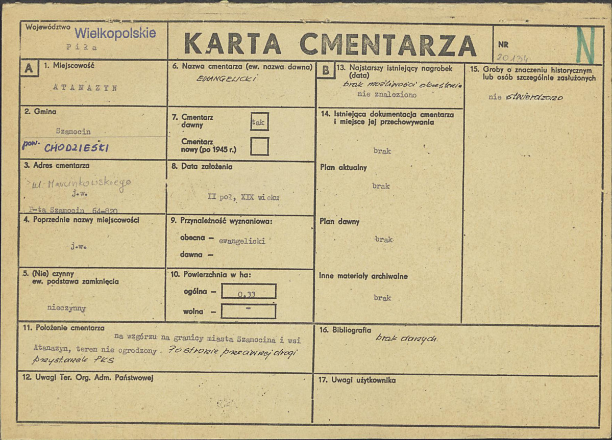 Karta cmentarza, skan nr 1