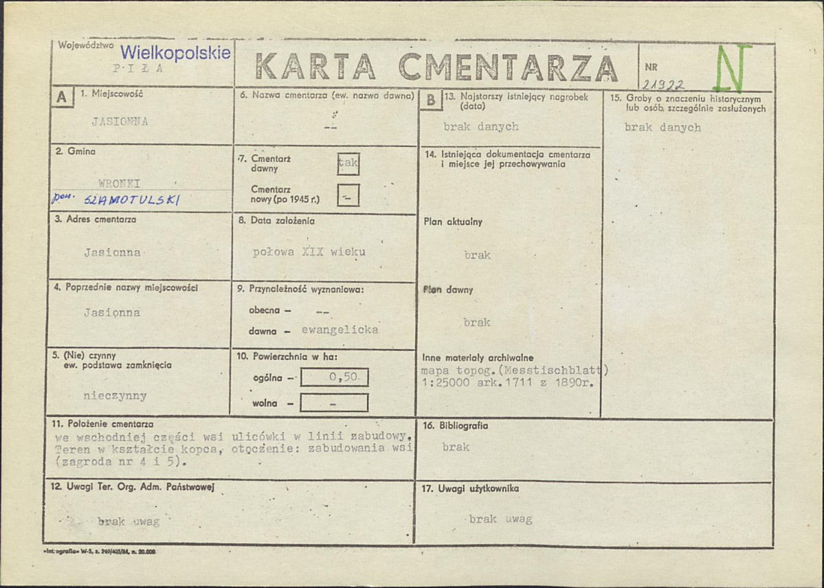 Karta cmentarza, skan nr 1