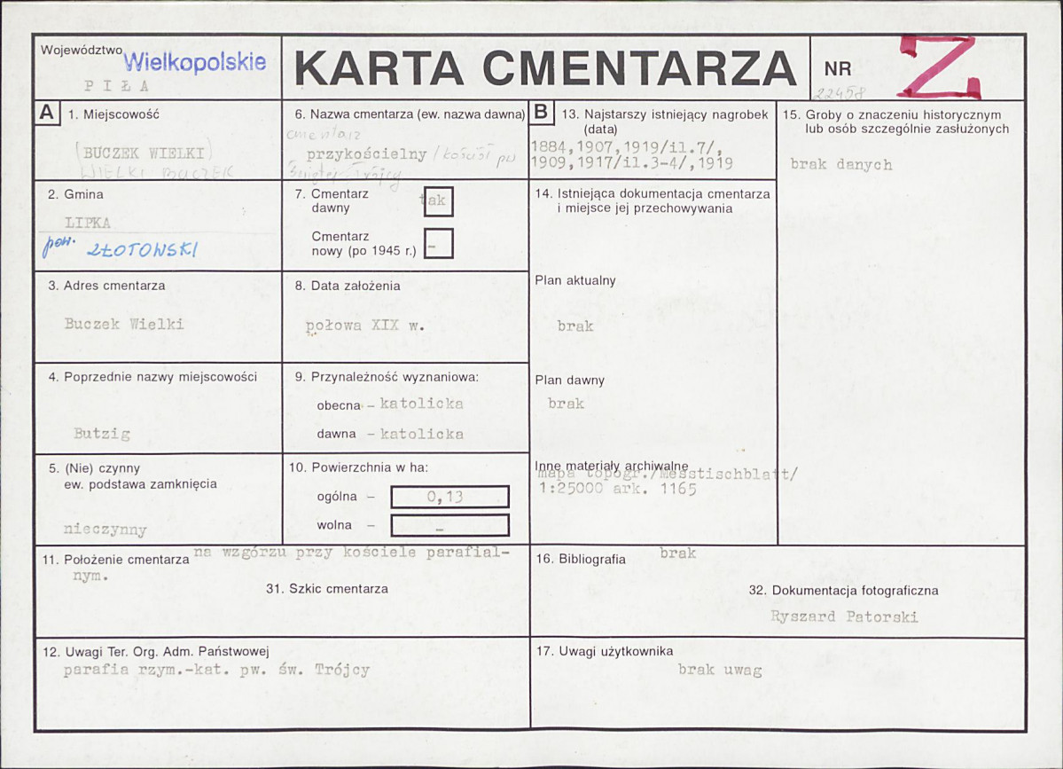 Karta cmentarza, skan nr 1
