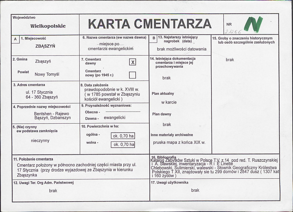 Karta cmentarza, skan nr 1