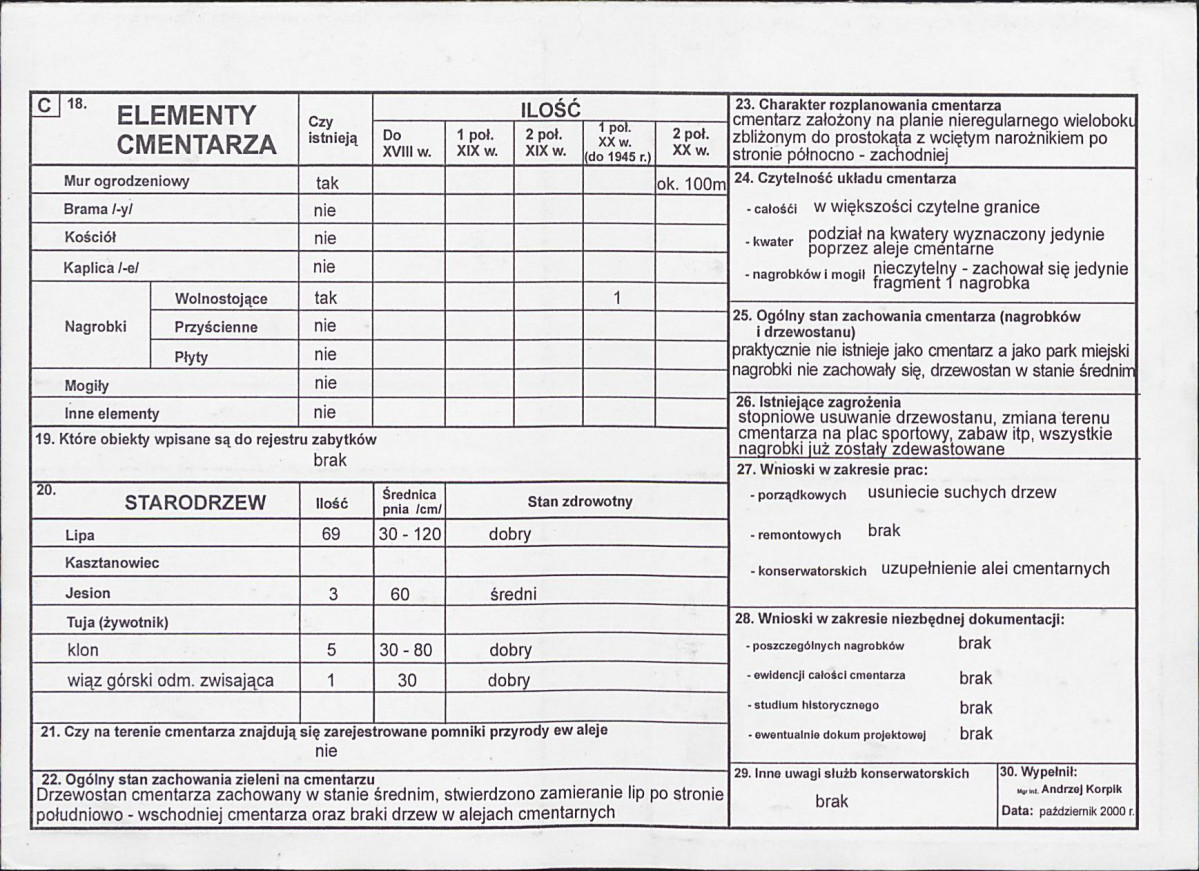 Karta cmentarza, skan nr 2