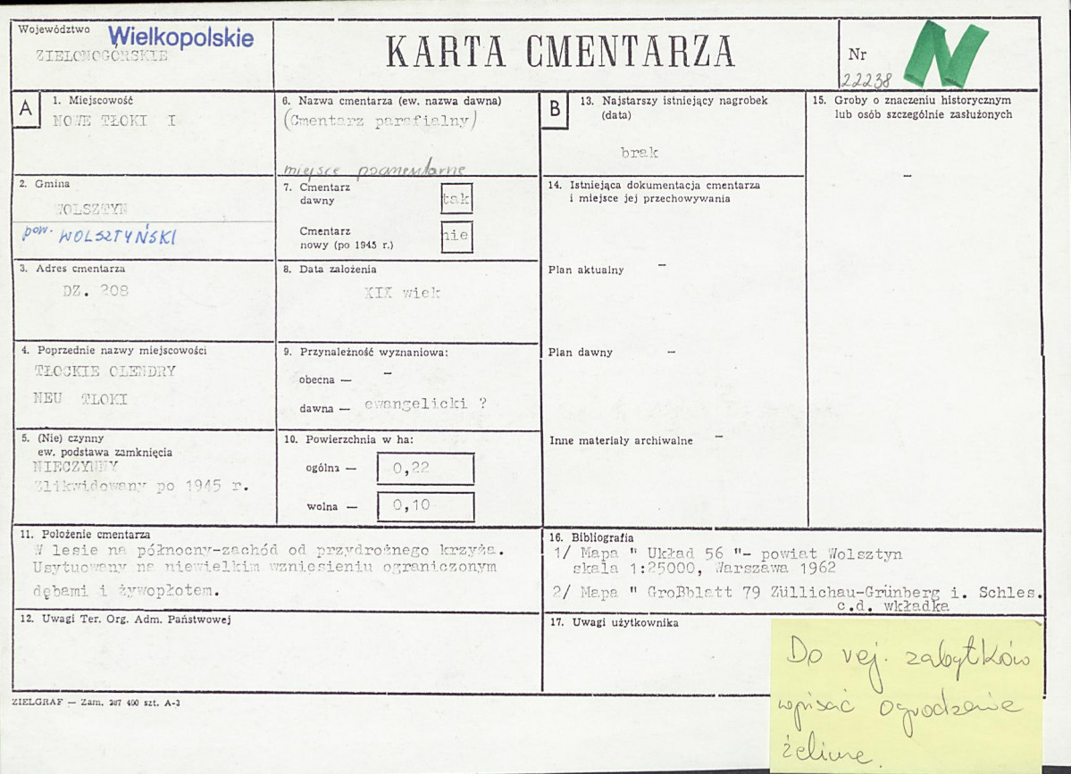KC - Karta cmentarza, skan nr 1