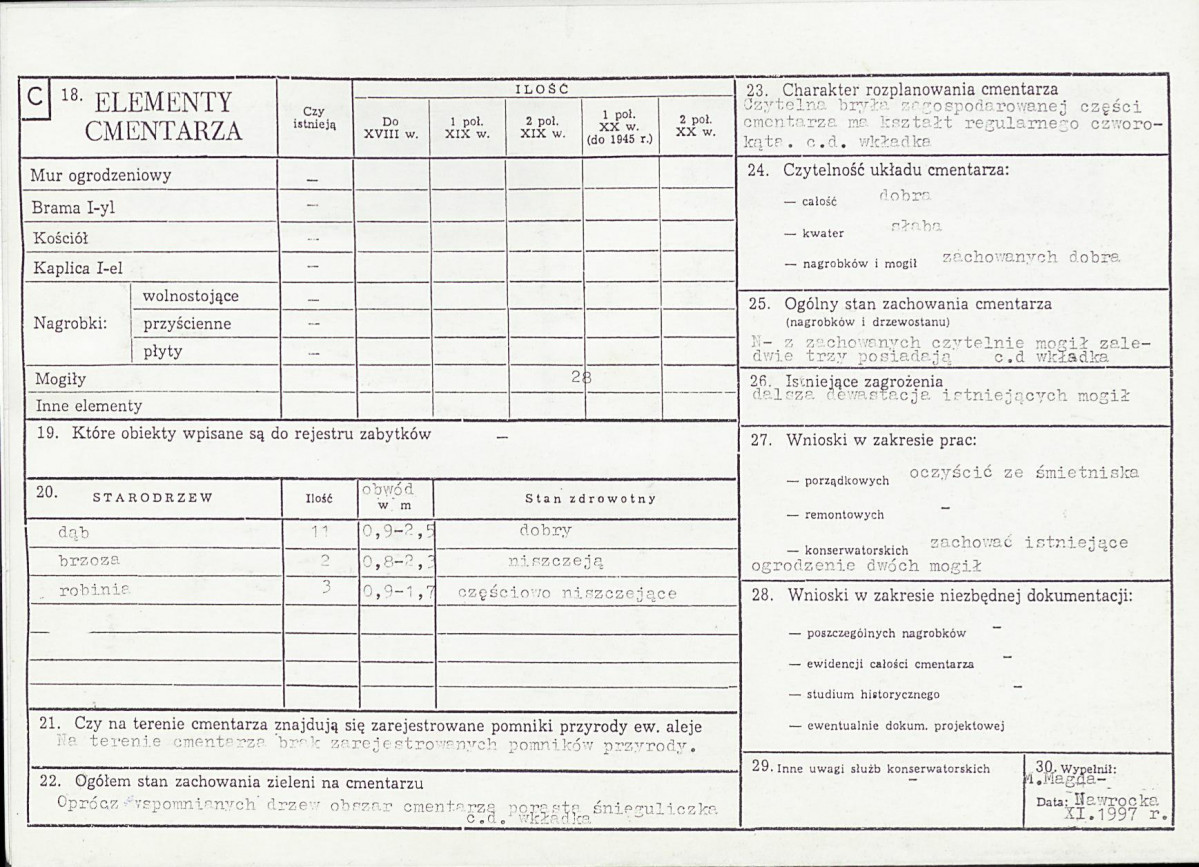 KC - Karta cmentarza, skan nr 2