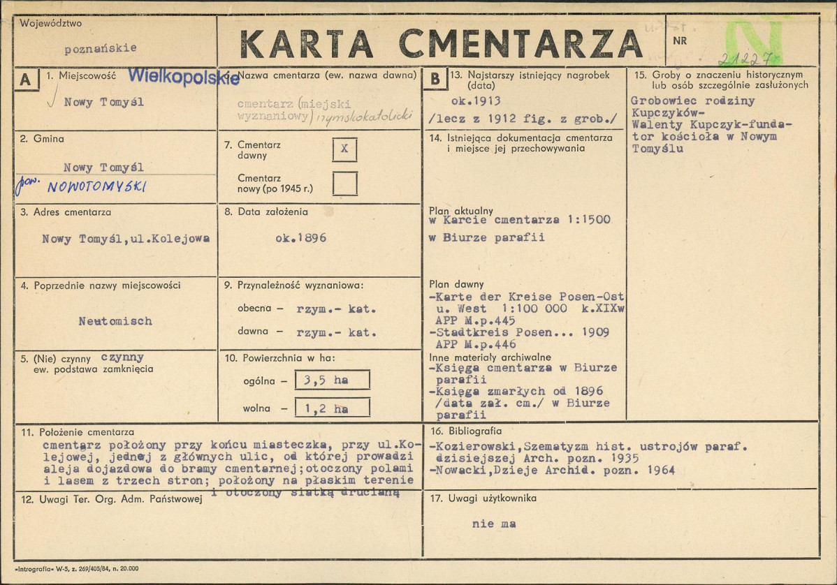 Karta cmentarza, skan nr 1
