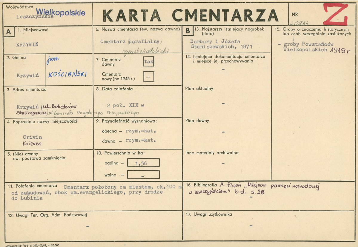 Karta cmentarza, skan nr 1