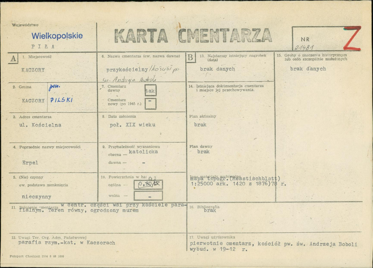 Karta cmentarza, skan nr 1