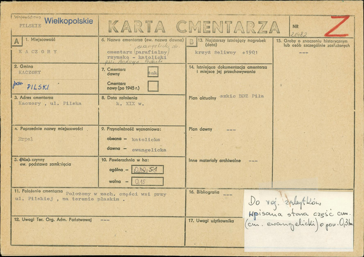 Karta cmentarza, skan nr 1
