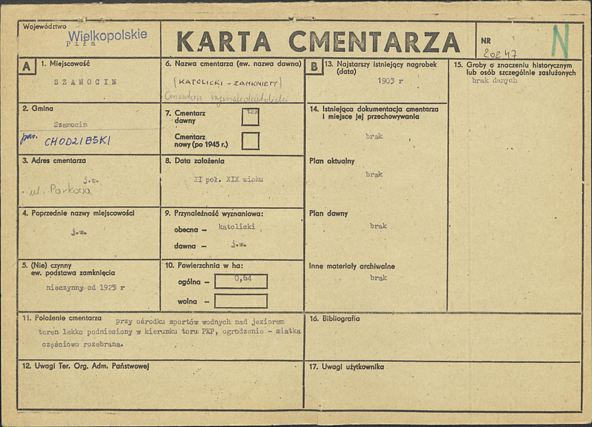 Karta cmentarza, skan nr 1