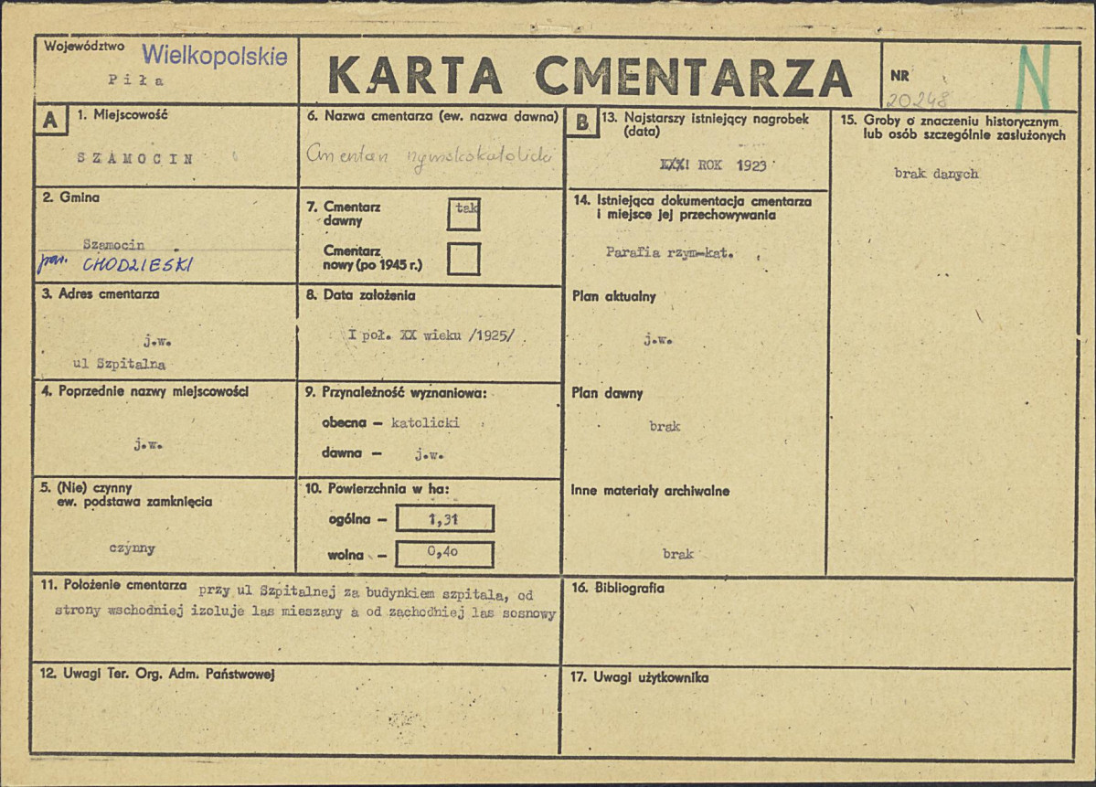 Karta cmentarza, skan nr 1