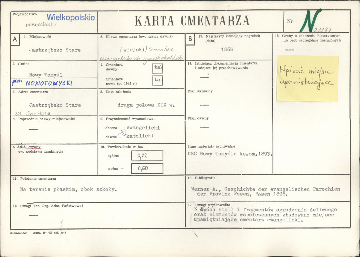 Karta cmentarza, skan nr 1