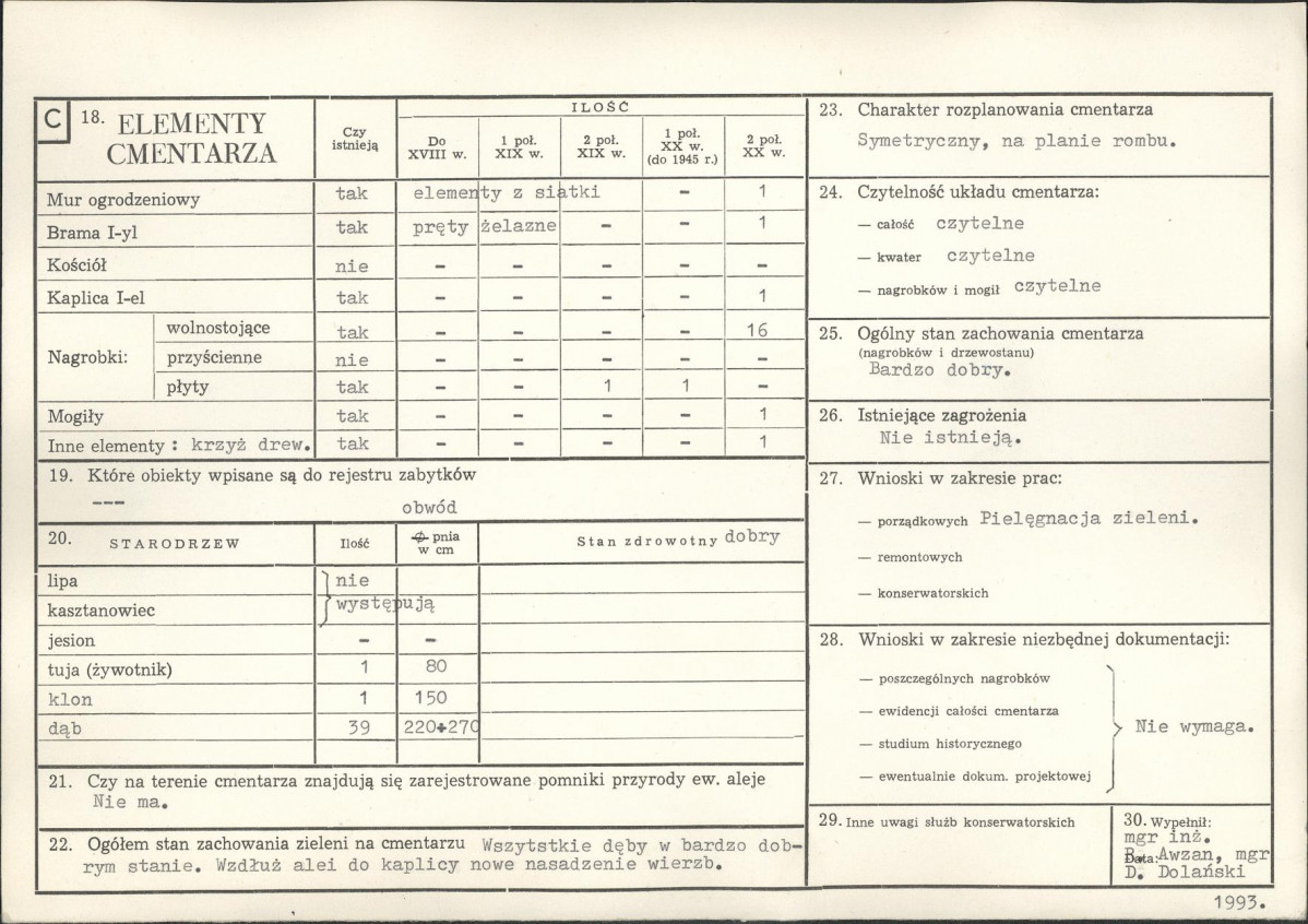 Karta cmentarza, skan nr 2