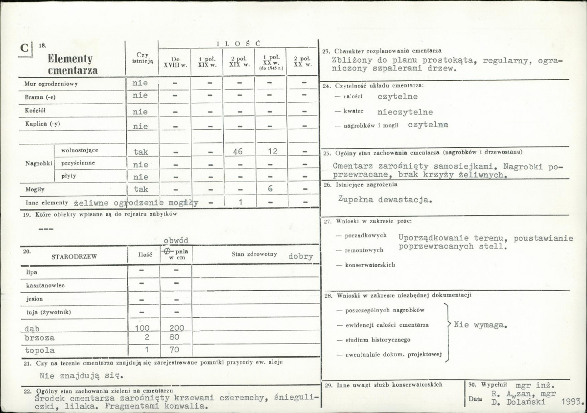 Karta cmentarza, skan nr 2