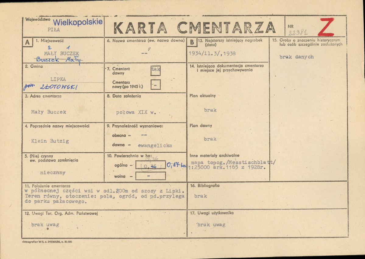 Karta cmentarza, skan nr 1