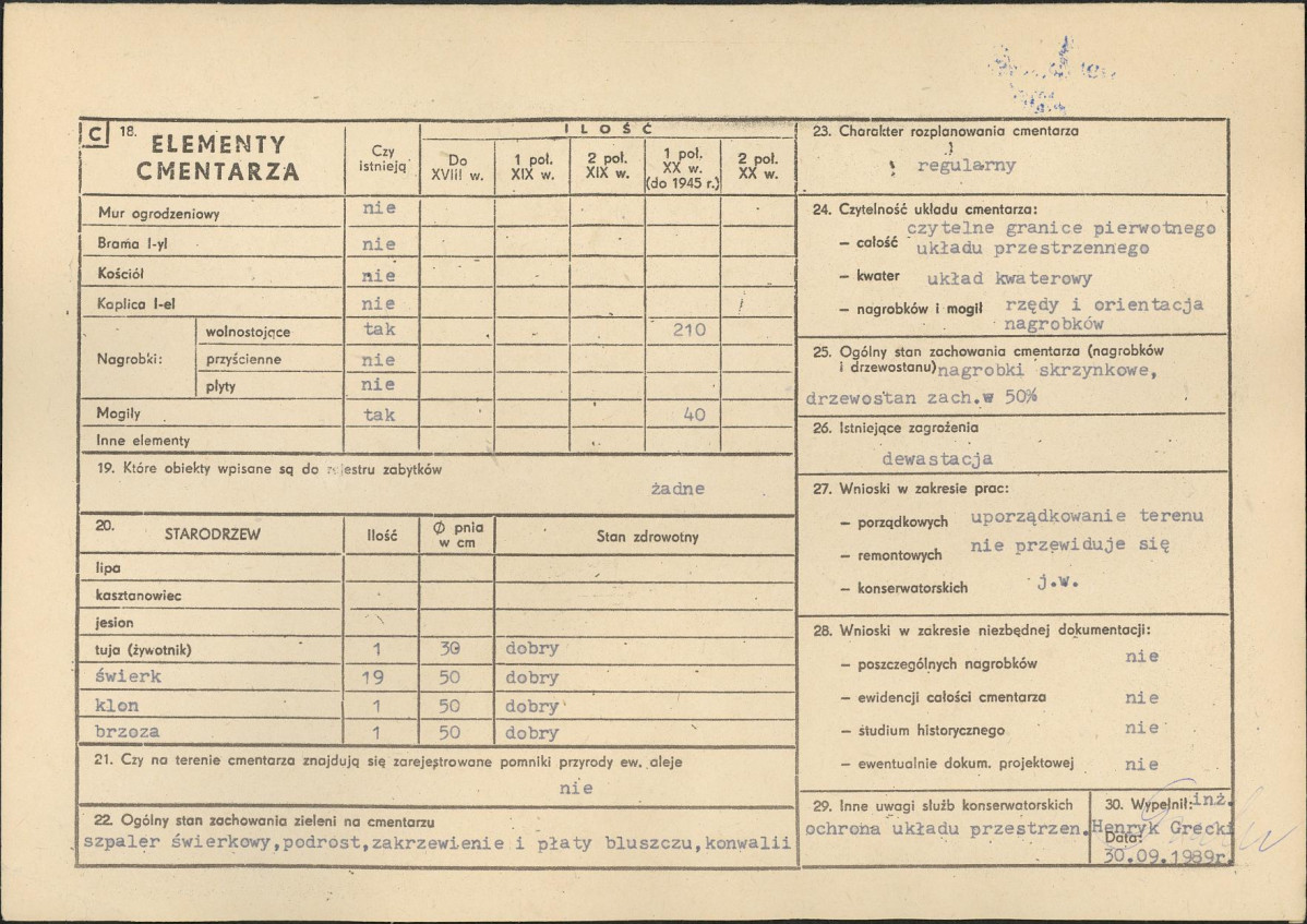 Karta cmentarza, skan nr 2