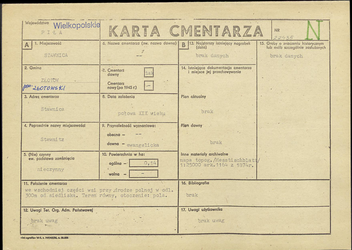 Karta cmentarza, skan nr 1