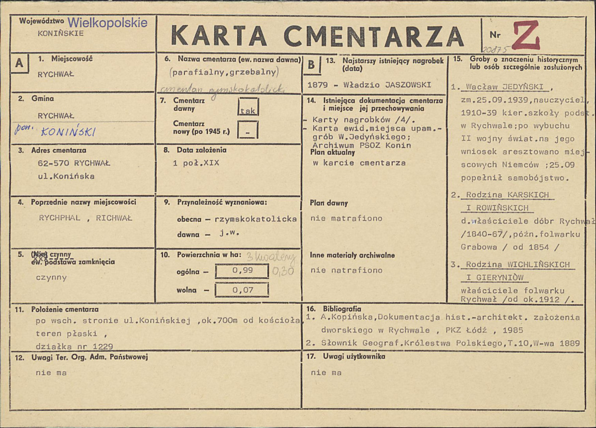 Karta cmentarza, skan nr 1