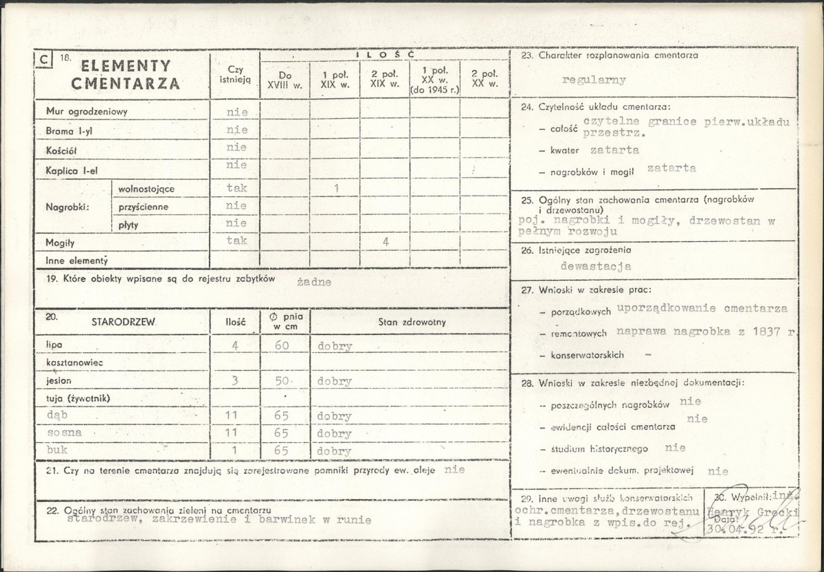 Karta cmentarza, skan nr 2
